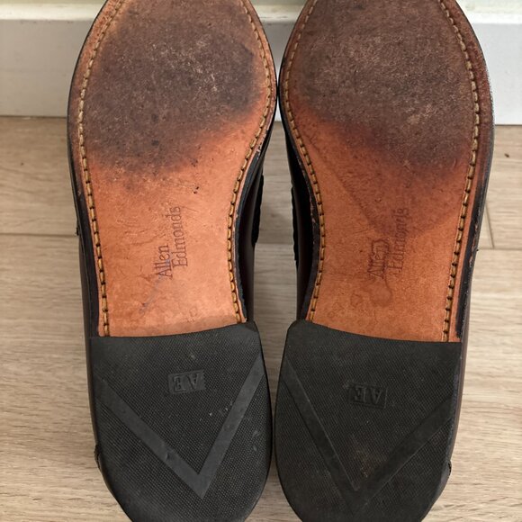 Allen Edmonds Walden Burgundy/ Oxblood Loafers/ Slip on Shoes - 9.5D - Picture 6 of 8